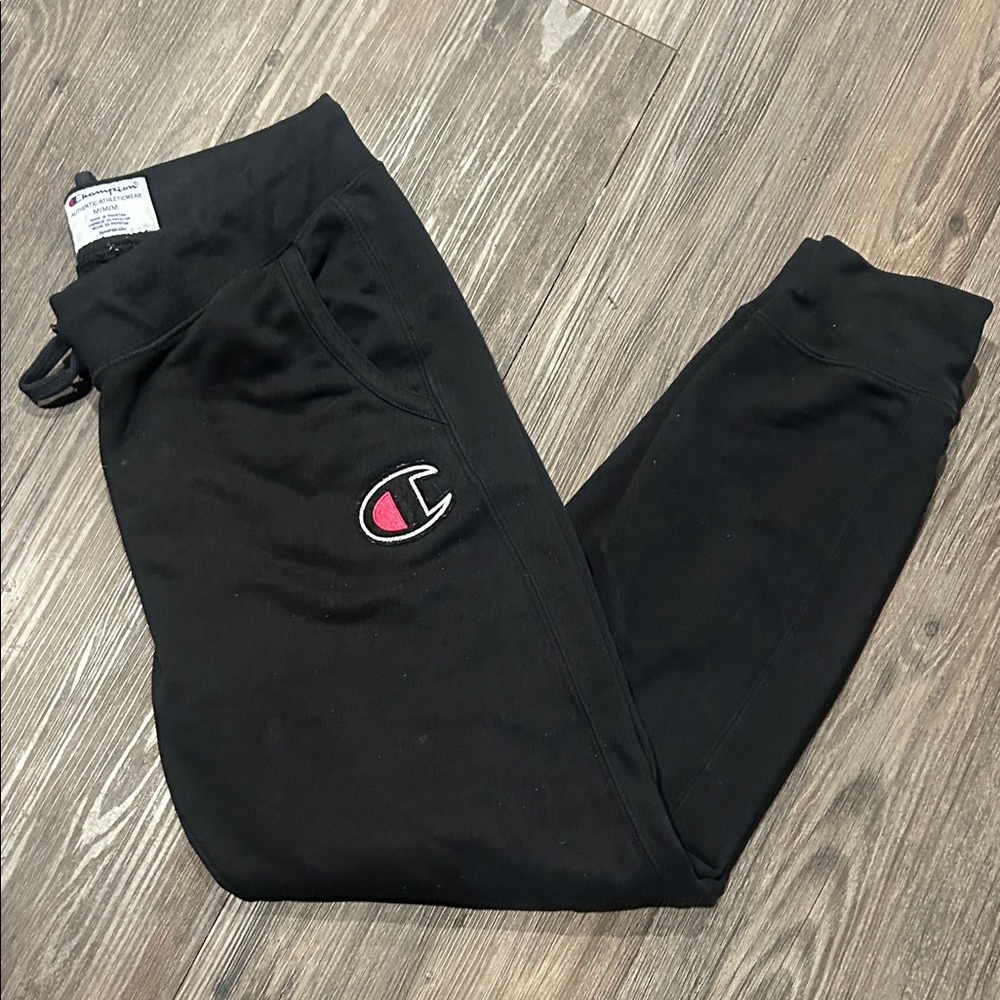 Champion Black Joggers with Logo